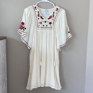 XS cream embroidered Francesca’s sundress